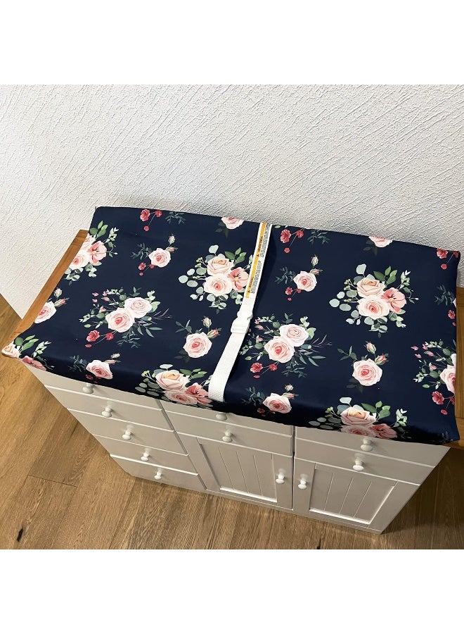 AMROSE 3 Pack Easy Care Changing Pad Covers, Ultra Soft Microfiber Diaper Change Table Sheets for Baby Girls, Floral & Butterfly & Pink - Image 2